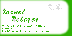 kornel melczer business card